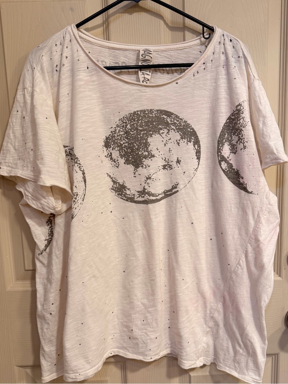 Magnolia Pearl Moon Phase Graphic Tee Cream white gray celestial sphere